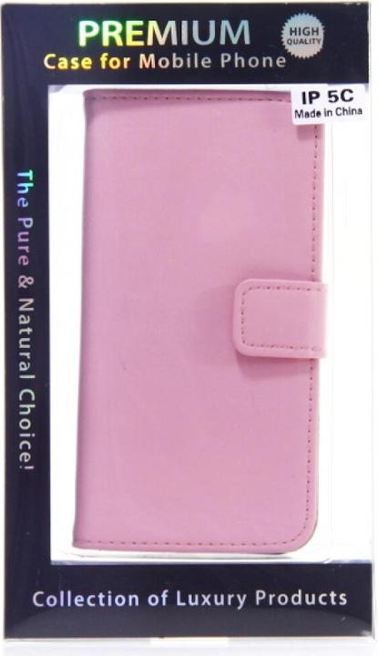 Productafbeelding NoName Slank lederen boekhoesje voor iPhone 5c - roze (Apple iPhone 5c)