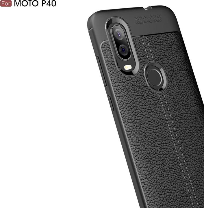 Actual product image Screenguard Motorola One Vision Case Leather Design TPU Cover (Motorola One Vision)
