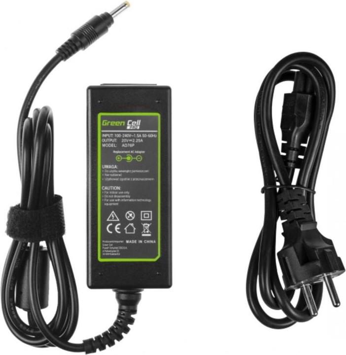 Produktbild GreenCell AC ADAPTER GREEN CELL PRO 20V 2.25A 45W FOR LENOVO IDEAPAD 1 (45 W)
