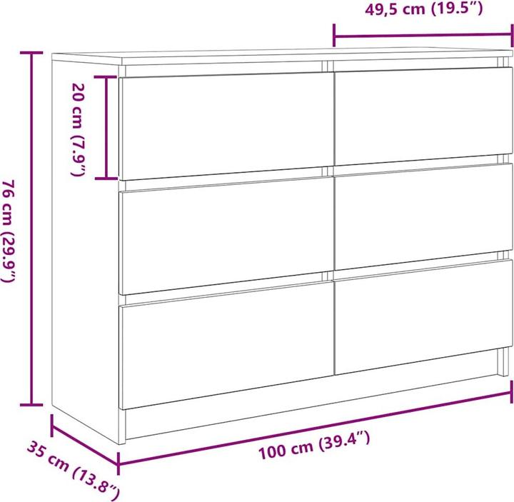 Produktbild VidaXL Radomil (100 x 35 x 76 cm)