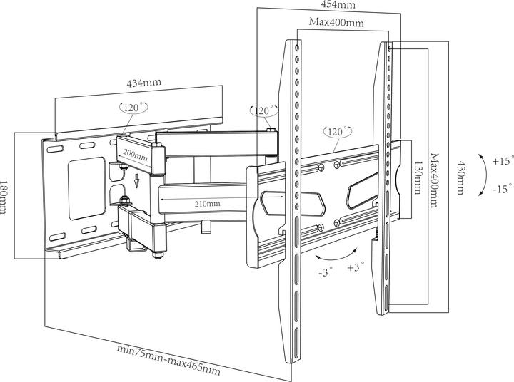 Actual product image VCM B-NS400 (Wall, 75", 25 kg)