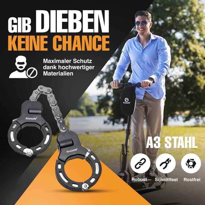 Actual product image Firstsafe E-Scooter Handschellenschloss