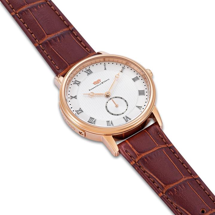 Immagine prodotto Orologio al quarzo da uomo Moonlight in vera pelle marrone - 26511 (Orologio da polso analogico, 40 mm)