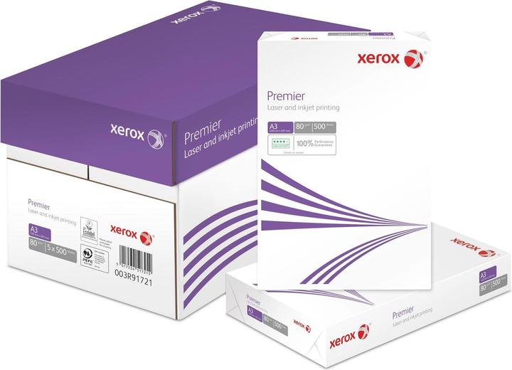 Xerox Kopierpapier Premier A3, Weiss, 80 g/m², 2500 Blatt (80 g/m², 2500 x, A3)