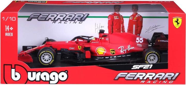 Actual product image Bburago Ferrari F1 2021 #55 Sainz 1/18
