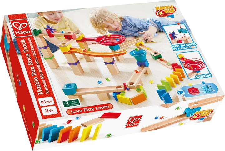 Hape Piste à billes rapide avec dominos
