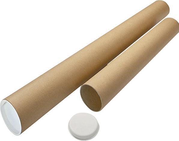 Actual product image eurokraft basic ECONOMY mailing tube, with cap, LxØ 1000 x 100 mm, pack of 5, 2+ packs. (5 x)