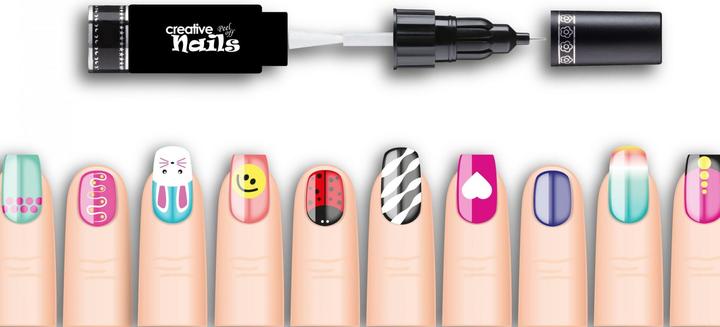 Produktbild Creative Nails Lackstift 2er (Nagellacktrockner, Weiss, Schwarz)