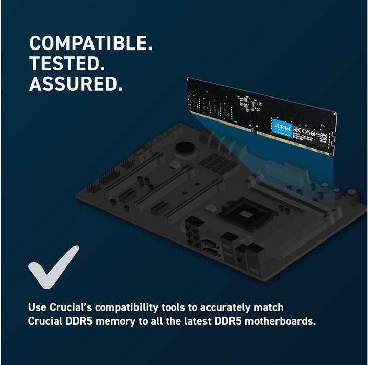 Productafbeelding Crucial Desktop Memory (1 x 16GB, 5600 MHz, DDR5 RAM, DIMM 288 pin)