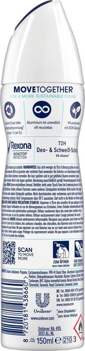 Actual product image Rexona Nonstop Deodorant Spray, Invisible Aqua (Spray, 150 ml)