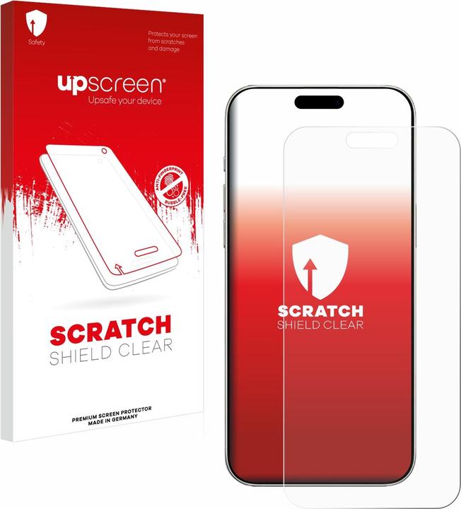 Actual product image upscreen Screen protector Screen protector film Clear Transparent (1 Piece, Apple iPhone 16 Pro)