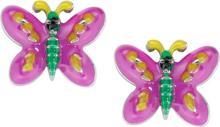 Amen Junior Pink Butterfly Ohrstecker (Silber 925, Emaille)