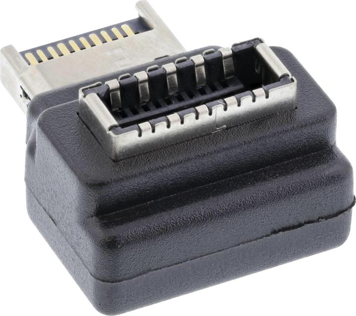 Produktbild InLine USB 3.2 Adapter intern, Frontpanel USB-E Stecker zu USB-E Buchse 90° (0.02 m)