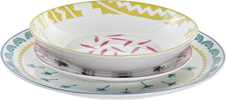 Produktbild DKD Home Decor Geschirr-Set Kolonial Afrikaner 27 x 27 x 2,5 cm 18 Stücke (18 pcs) (18 Stück)
