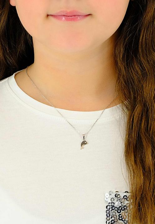 Image du produit Muau Pendant Dolphin or blanc 750, 17x10mm (Or blanc 750/18K)