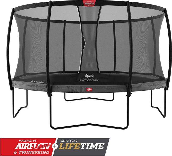Immagine prodotto BERG Trampolino Champion 380cm Airflow GRIGIO + Rete di sicurezza Deluxe (380 cm)