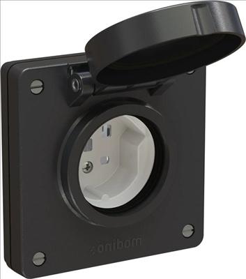 Actual product image Feller Socket outlet T25 UP wet IP55/21 black