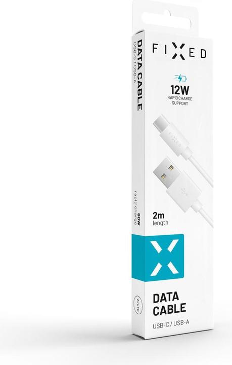 Actual product image Fixed Long Cable USB/USB-C 2m, White (2 m)