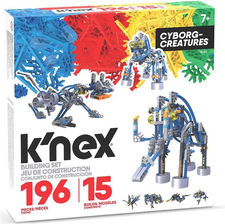 Actual product image K'Nex Cyborg Creatures 15 models, 196 pieces.