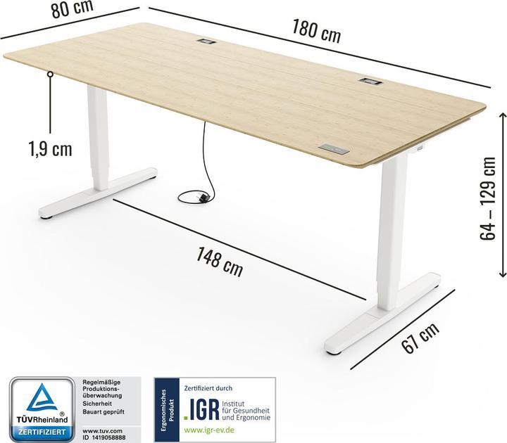 Produktbild Yaasa Desk Pro (180 x 80 cm)