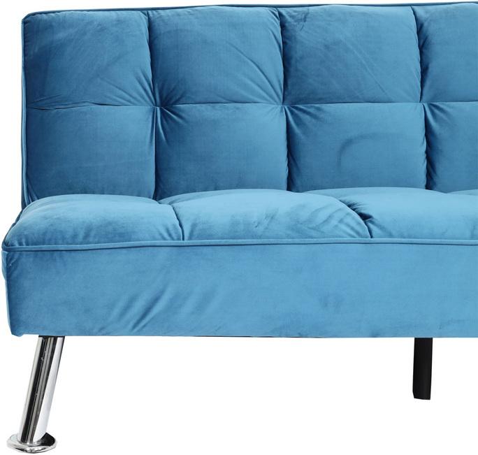 Produktbild Swisshandel24 Sofa HWC-K21, Klappsofa Couch Schlafsofa, Nosagfederung Schlaffunktion Liegefläche 187x107cm  Samt