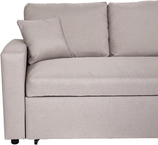 Produktbild Swisshandel24 Ecksofa mit Bettkasten HWC-L17, Couch Sofa L-Form, Liegefläche Nosagfederung  beige (Ecksofa)