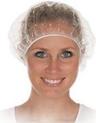 Actual product image Hygostar PE shower cap, transparent, size: 530 mm made of polyethylene, soft rubber band, waterproof