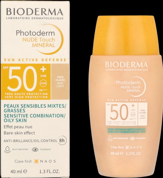 Immagine prodotto Bioderma Photoderm Nude Touch Mineral SPF50+ è molto chiaro (Crema solare viso, SPF 50, 40 ml)