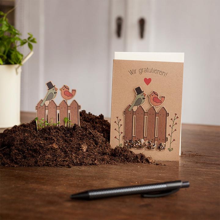 Image du produit Die Stadtgärtner Carte de voeux de mariage avec graines de fleurs oiseau (1 pcs)