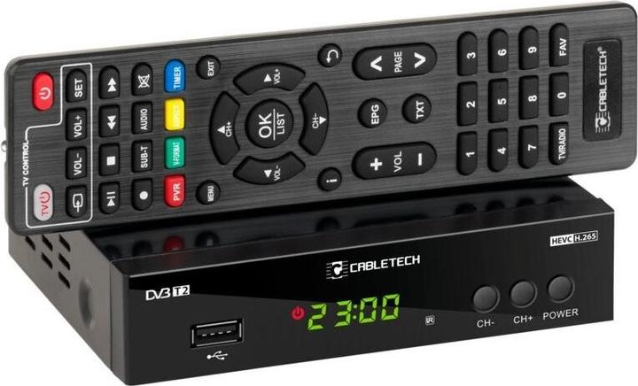 Productafbeelding Cabletech DECODER DVB-T2 H.265 HEVC URZ0338 (DVB-T, DVB-T2)