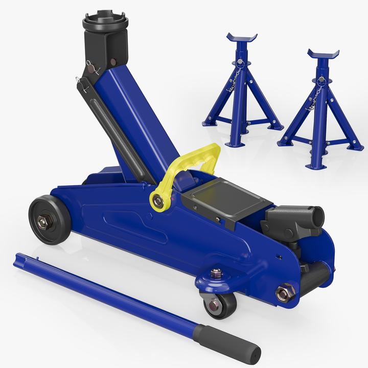 Produktbild XPOtool Wagenheber + 2x Unterstellbock 2t Hubkraft Abstellbock Rangierwagenheber
