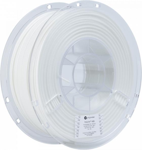 Produktbild Polymaker PolyLite ABS - White - 1.75mm (ABS, 1.75 mm, 1000 g, Weiss)