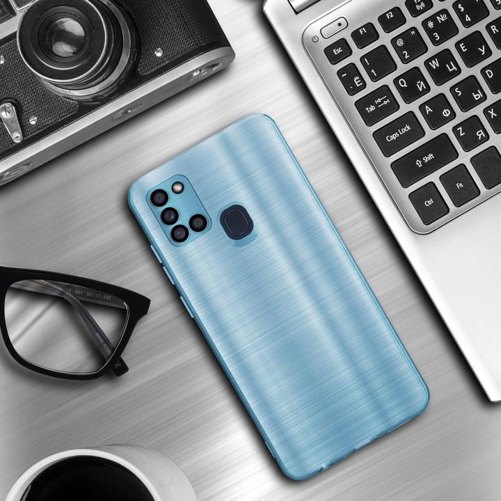 Actual product image Cadorabo Case for Samsung Galaxy A21s in TPU Brushed Camera Protector LM160 Style (Samsung Galaxy A21s)