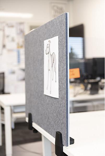 Actual product image smiT Desk partition for an individual workplace, enamel and PET felt surface, white /
