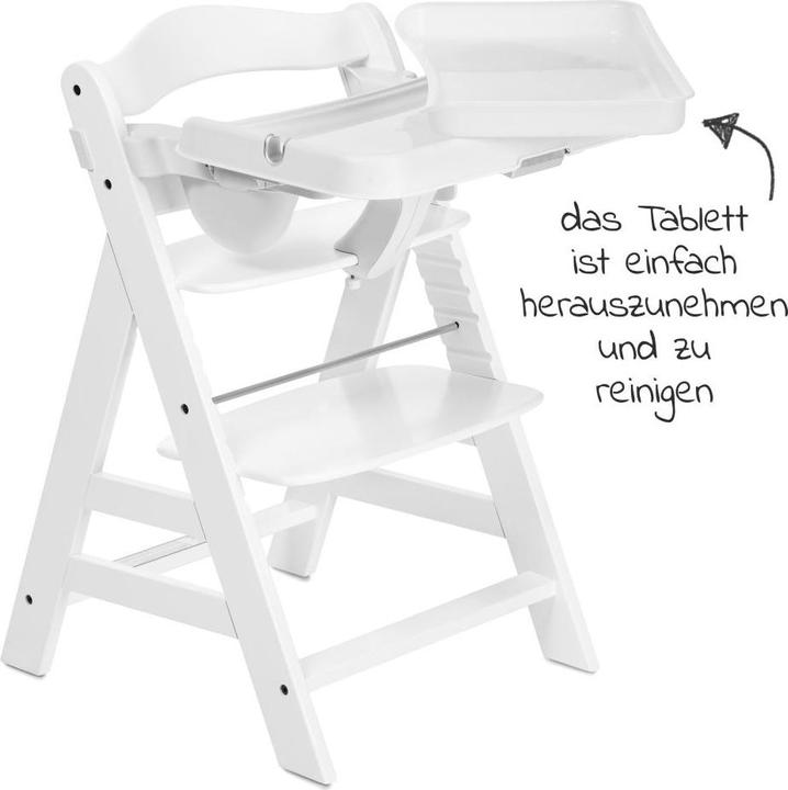 Produktbild Hauck Hochstühle Hochstuhl Alpha Plus Weiss im Sparset inkl. Sitzkissen (Hochstuhl)