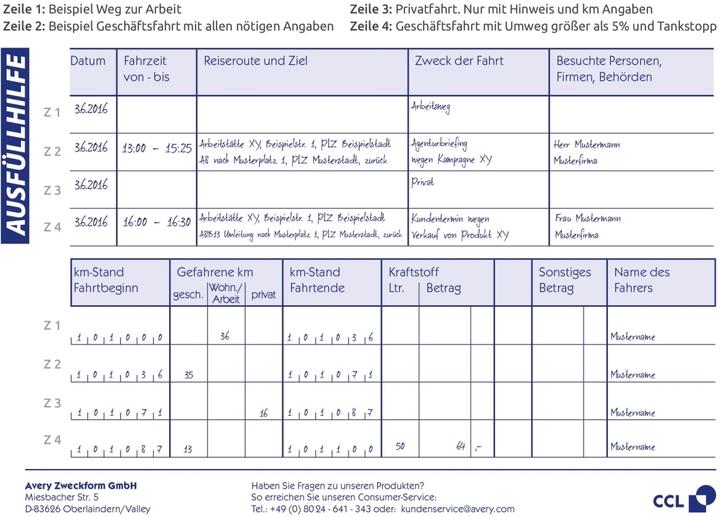 Nutritional values and ingredients Avery Logbook (40 x)