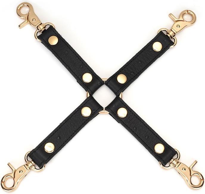 Image du produit Liebe Seele Demon's Kiss- 4 menottes en cuir Hogtie dans le look de cuir d'autruche avec clips