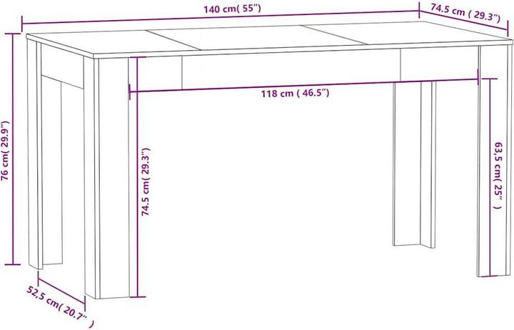 Image du produit VidaXL Georgie (140 x 74.5 x 76 cm)