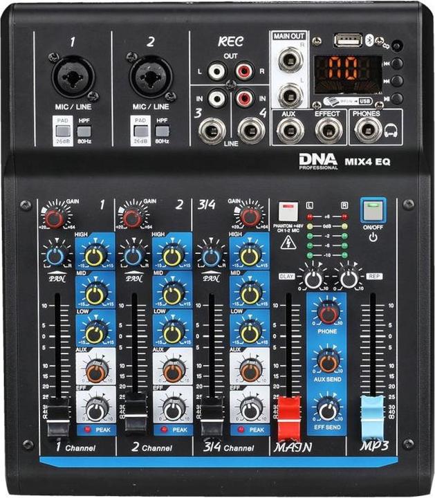 Immagine prodotto DNA MIX 4 EQ mixer audio analogico USB MP3 Bluetooth