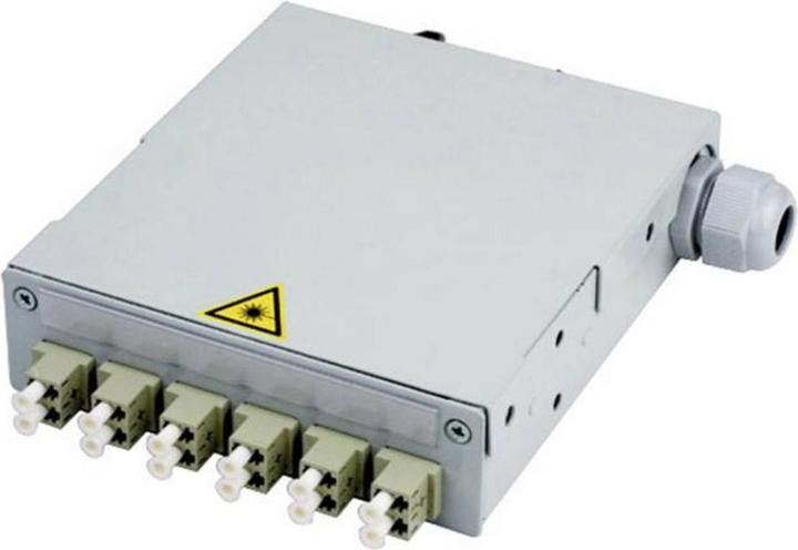 Actual product image Telegärtner STX Carrier rail distributor 6xLC duplex, ceramic sleeve/plastic housing, singlemode/multimode (S/FTP, CAT6, 0.14 m)