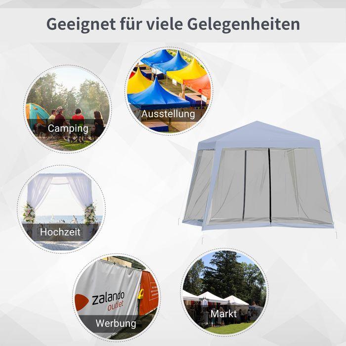 Actual product image Swisshandel24 Gartenpavillon 3x3 m wetterfestes Partyzelt mit Moskitonetz aus Metall und Polyester (300 cm, 300 cm)