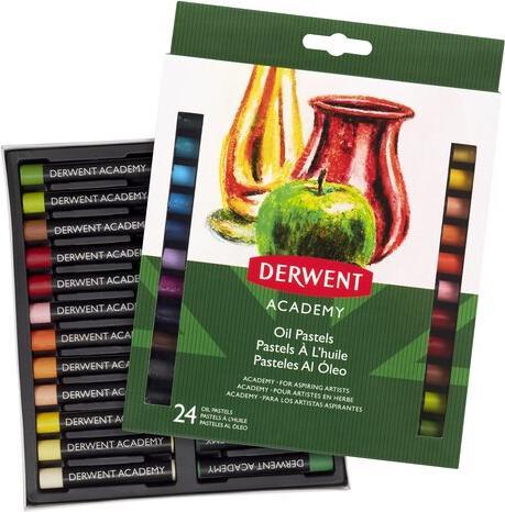 Actual product image Derwent Academy Oil Pastel Pencil Multicolor 24 Piece(s) (Multicoloured, 24 x)