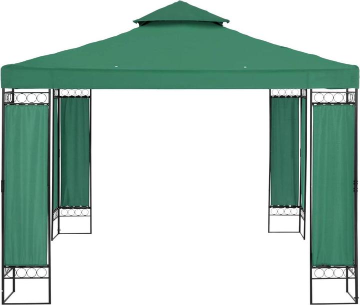 Produktbild Uniprodo Gartenpavillon Pavillon Metall Festzelt Sonnendach Partyzelt dunkelgrün 3x3m (294.50 cm, 294.50 cm)
