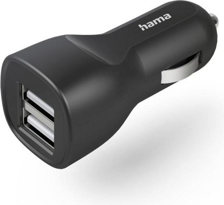 Actual product image Hama Car charger, 2-fold USB, 12 Watt, Black