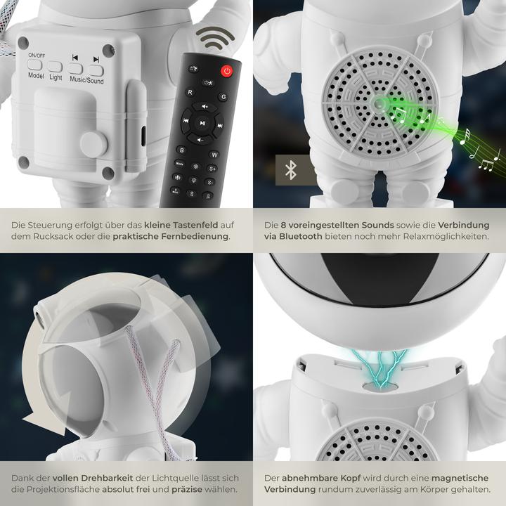 Immagine prodotto tectake Sternenhimmel-Projektor Astronaut, inkl. Bluetooth