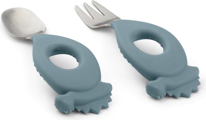 Actual product image Liewood Baby cutlery Stanley Dino Whale Blue