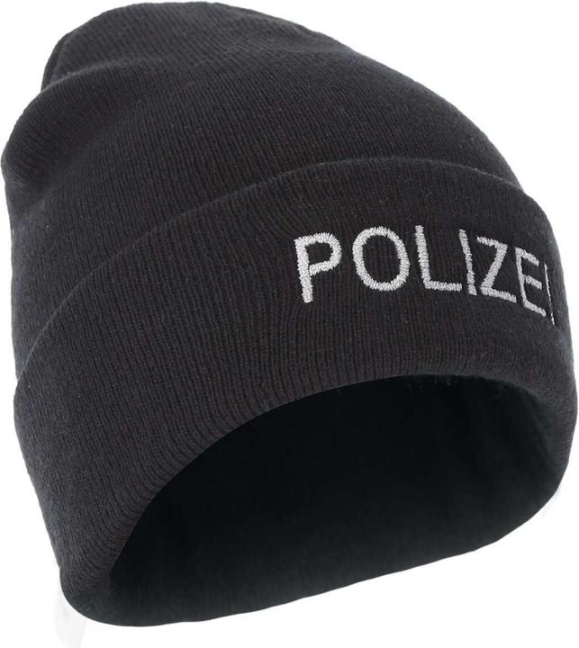 Image du produit Uf Pro bonnet tricoté avec broderie rétroréfléchissante de la police, Beanie, noir