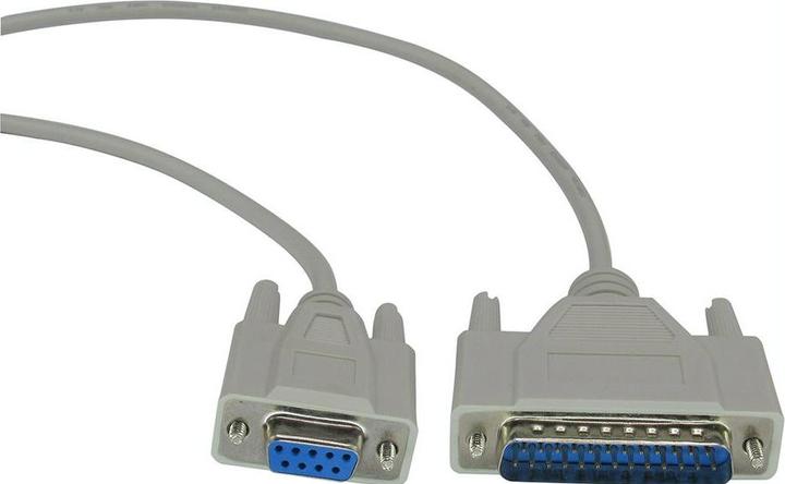 Produktbild RND Electronics Serielles Kabel D-SUB 9-Pin Buchse - D-SUB 25-Pin Stecker 1.8m Grau (0.23 m)