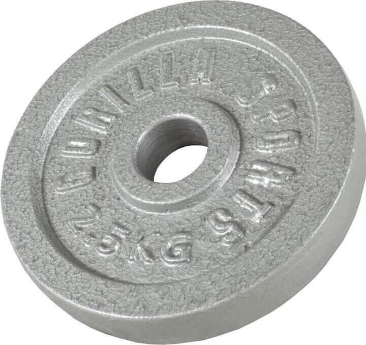 Gorilla Sports Hantelscheibe Guss Silber 0,5-30 KG (1 x 2.5 kg)