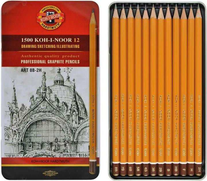 Produktbild Koh-i-Noor BLEISTIFT 8B-2H/12 (2B, 6B, 8B, 7B, 3B, 4B, 5B, 12 x)